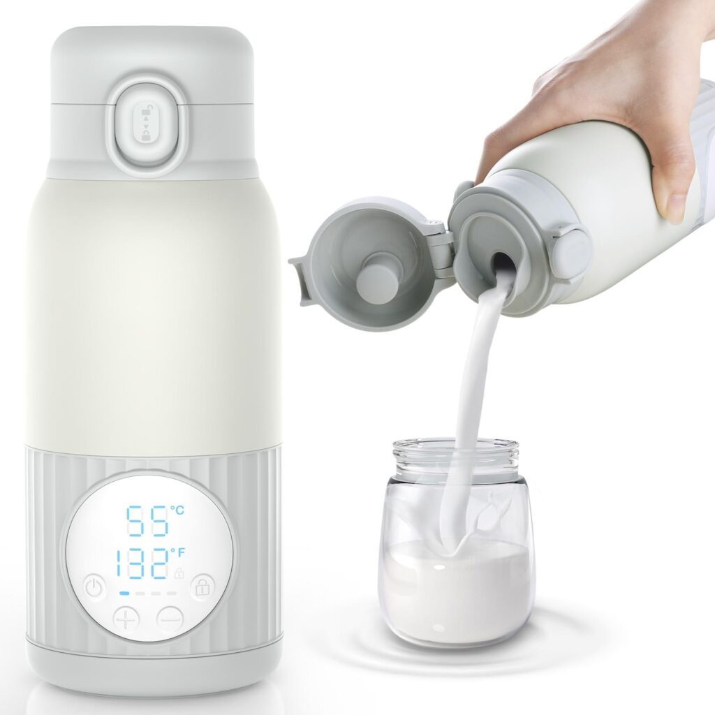 APZOKI Scaldabiberon portatile per bambini in viaggio, batteria da 380 ml, per latte materno, acqua 10000 mAh, riscaldamento rapido, controllo preciso della temperatura 100W lunga…