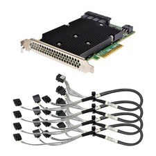 Controller LSI SAS9300-16i 12G HBA PCIe 3.0 x8 con 4x cavi con staffa FP