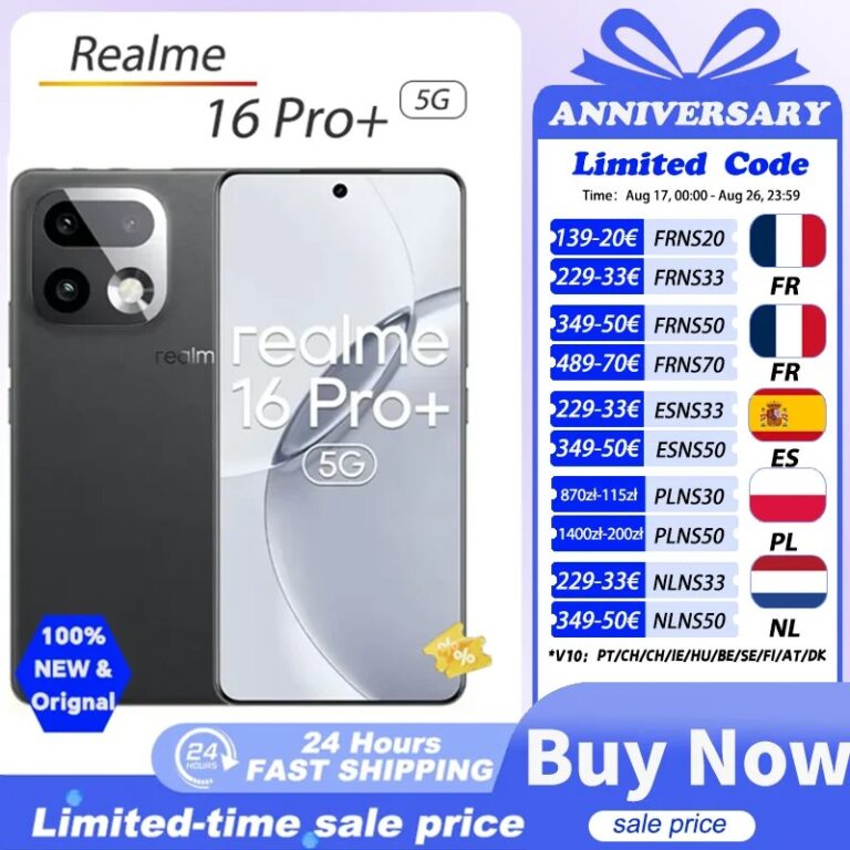 realme 16 Pro Plus 5G Smartphone realme 16 Pro+ Fotocamera OIS da 200MP Snapdragon 7 Gen 4 Schermo AMOLED curvo da 6,8'' a 144Hz Batteria da 7000mAh
