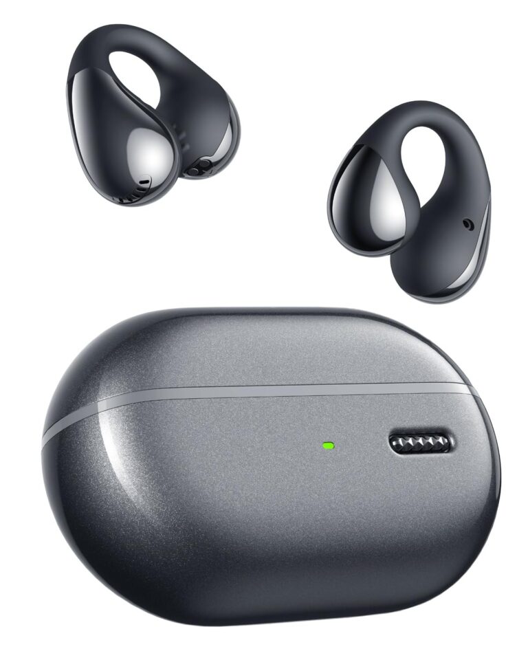 SoundPEATS Pearlclip Pro Cuffie Wireless, Open-ear Auricolari Bluetooth 5.4, Driver 12mm con Bassi Potenti, 24 Ore di Riproduzione, Resistenza acqua IPX5, APP