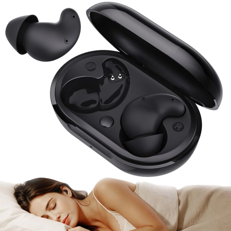 esonstyle Cuffie per dormire sul fianco, mini cuffie Bluetooth in Ear 6.0 | con cancellazione del rumore, con modalità ANC, modalità rumore bianco e modalità sonno, controllo touc…