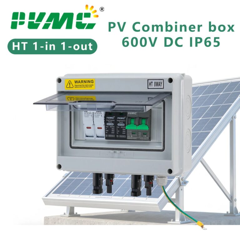 PVMC 1 ingresso 1 uscita DC 600V Scatola di Combinazione Fotovoltaica Solare con Protezione da Fulmini, Fusibile 32A, MCB, SPD, Impermeabile IP65, Distribuzione