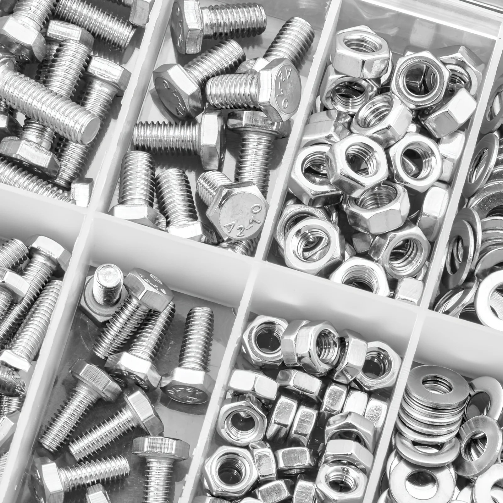 Kit Assortito di 240 Pezzi di Dadi e Bulloni a Testa Esagonale in Acciaio Inox M4 M5 con Rondelle Piatte e a Molla in Valigetta Portaoggetti