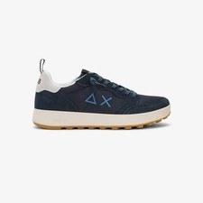 SUN 68 - SCARPA DA UOMO BASSA IN CANVAS E CAMOSCIO NAVY BLUE Z36134 017