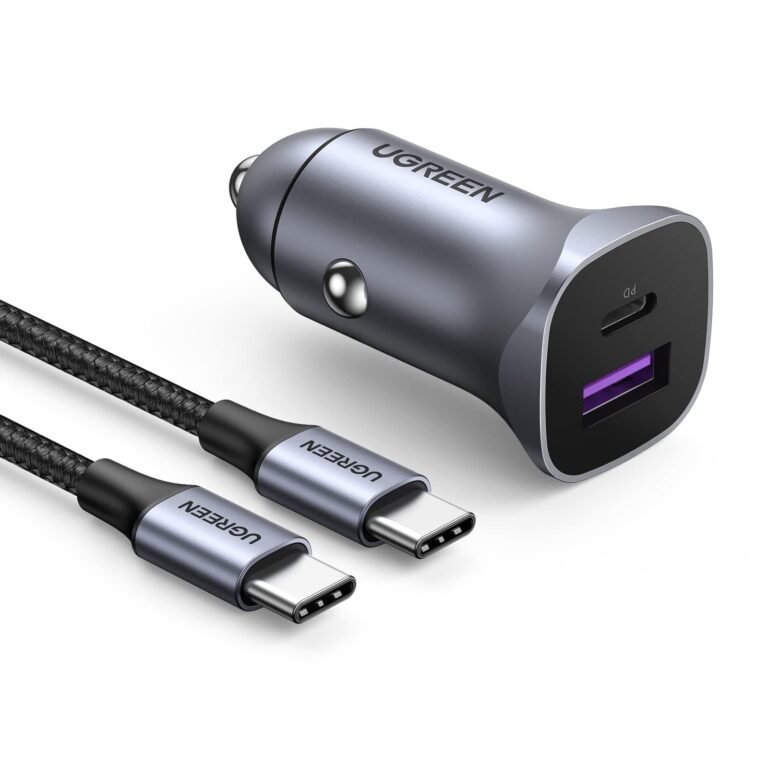 UGREEN 30W Caricatore Auto USB C con Cavo 1M Accendisigari USB PD QC 3.0 | Caricatore Accendisigari 2 Porte Ricarica Rapida Compatibile con iPhone 18 Pro Max 17 16 15 14 Galaxy S2…