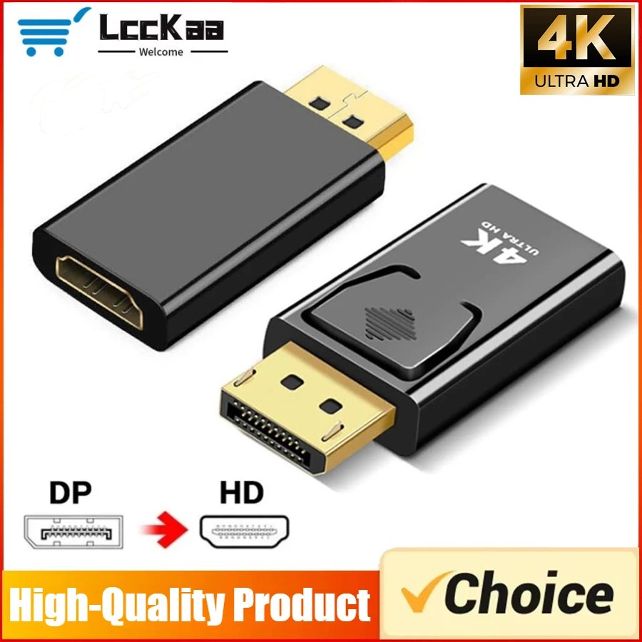 Adattatore Convertitore DisplayPort a HDMI 4K 30Hz/60Hz, da Display Port DP a HDTV, per Laptop e PC