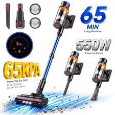 Aspirapolvere Senza Fili 65KPa 75Min 1,5L Manico Leggero Peli Animali Pavimento Legno Duro