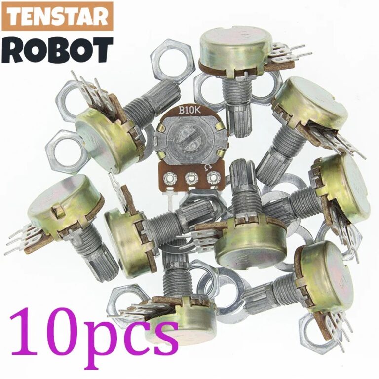 10 PZ WH148 B1K B10K B50K B100K B1M 3Pin Potenziometro Lineare 15mm Albero Con Dadi E Rondelle