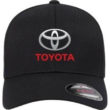 Cappello nero logo Toyota Motor Flexfit berretto da baseball emblema stampato S/M & L/XL