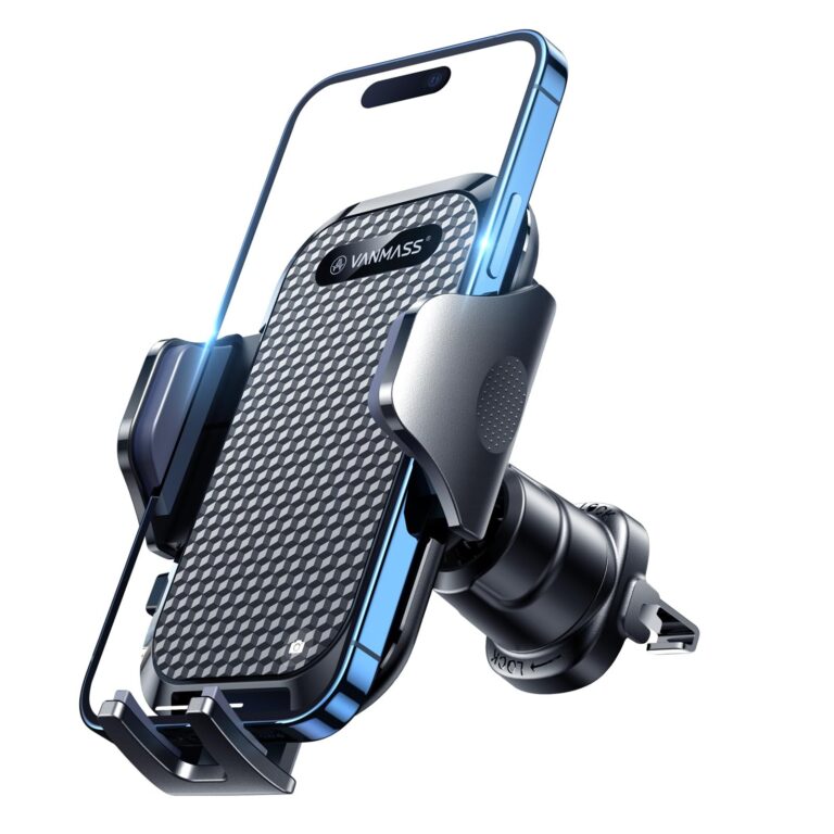 VANMASS Supporto per Telefono Auto 【Gancio Metallico】 2025 Porta Cellulare Auto, Regolabile a 360 Gradi, Porta Cellulare per Presa D'aria Automobile per iPhone Samsung Android