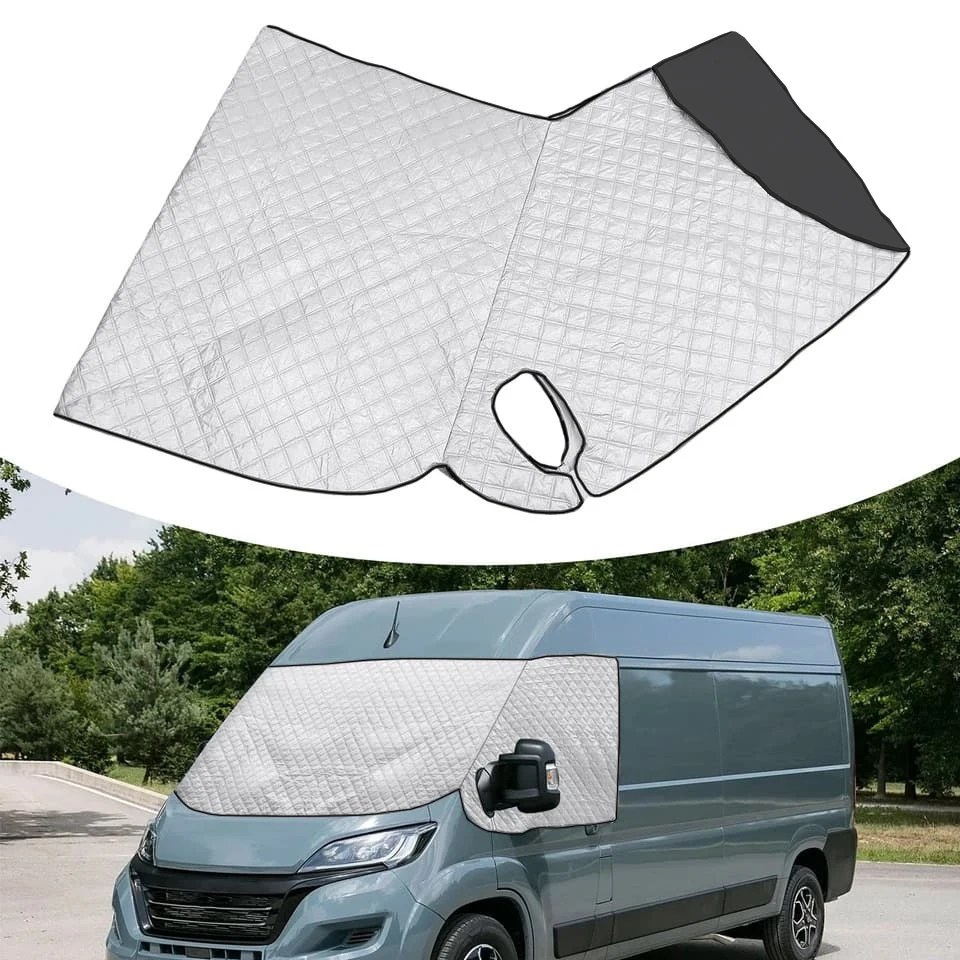 1 pz Copertura Termica per Parabrezza RV, Tenda Parasole Esterna per Fiat Ducato Peugeot Boxer Citroen Relay, Accessori per Camper