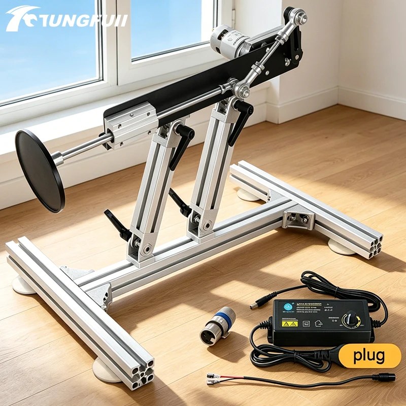 TUNGFULL Nuovo Attuatore Lineare Telescopico a Corsa Lunga con Motore 775, Supporto a Ventosa, Connettore 3XLR e Controller di Alimentazione 100-240V