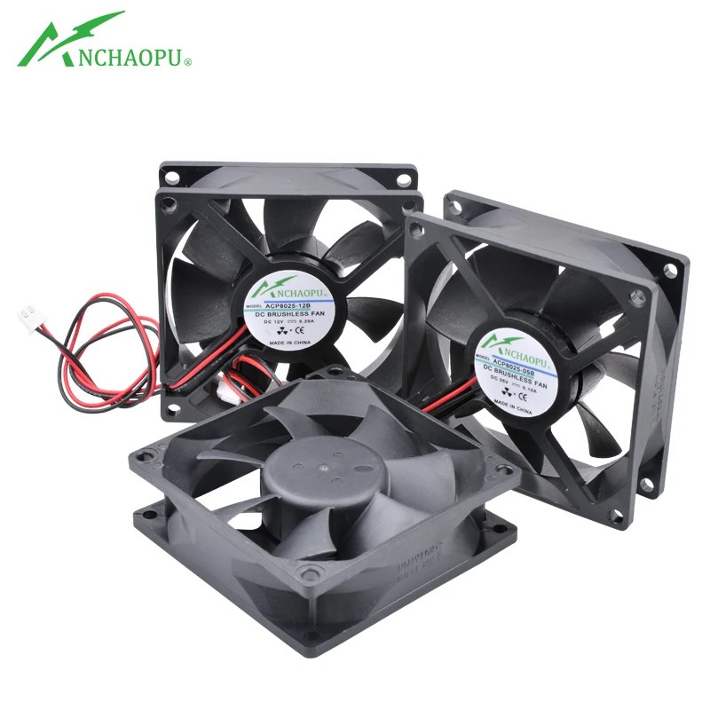 Ventola di Raffreddamento ACP8025 8cm 80mm 80x80x25mm DC5V 12V 24V 2pin Adatta per Chassis e Inverter di Potenza