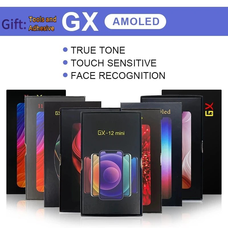 Display OLED GX per iPhone X XS XSMax 11 12 13 14 15 16Pro Max con True Tone e Touch Screen 3D, Ricambio per iPhone con Strumenti
