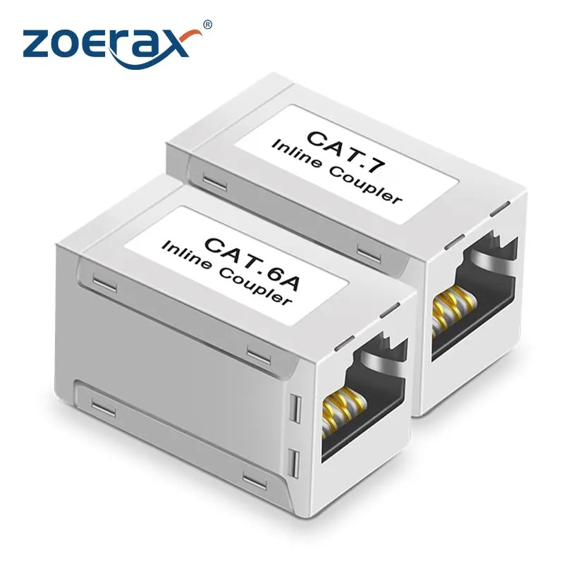 ZoeRax RJ45 Accoppiatore Ethernet Extender 10 Gbps, Accoppiatore Ethernet Cat7 Connettore femmina-femmina per cavo Cat7/Cat6/Cat5e