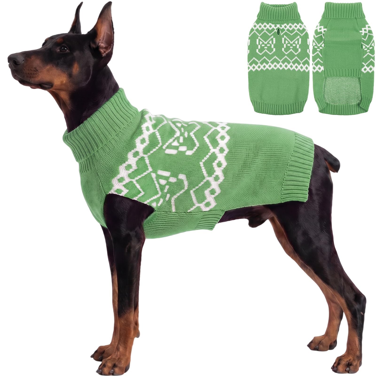 ASENKU Maglione Cane XL per Grande Cani, Tessuto Lavorato a Maglia Spesso, Collo Alto per Freddo Intenso, Maglioncino Invernale per Cani Adatto Shiba Inu Border Collie, Maglia Cal…