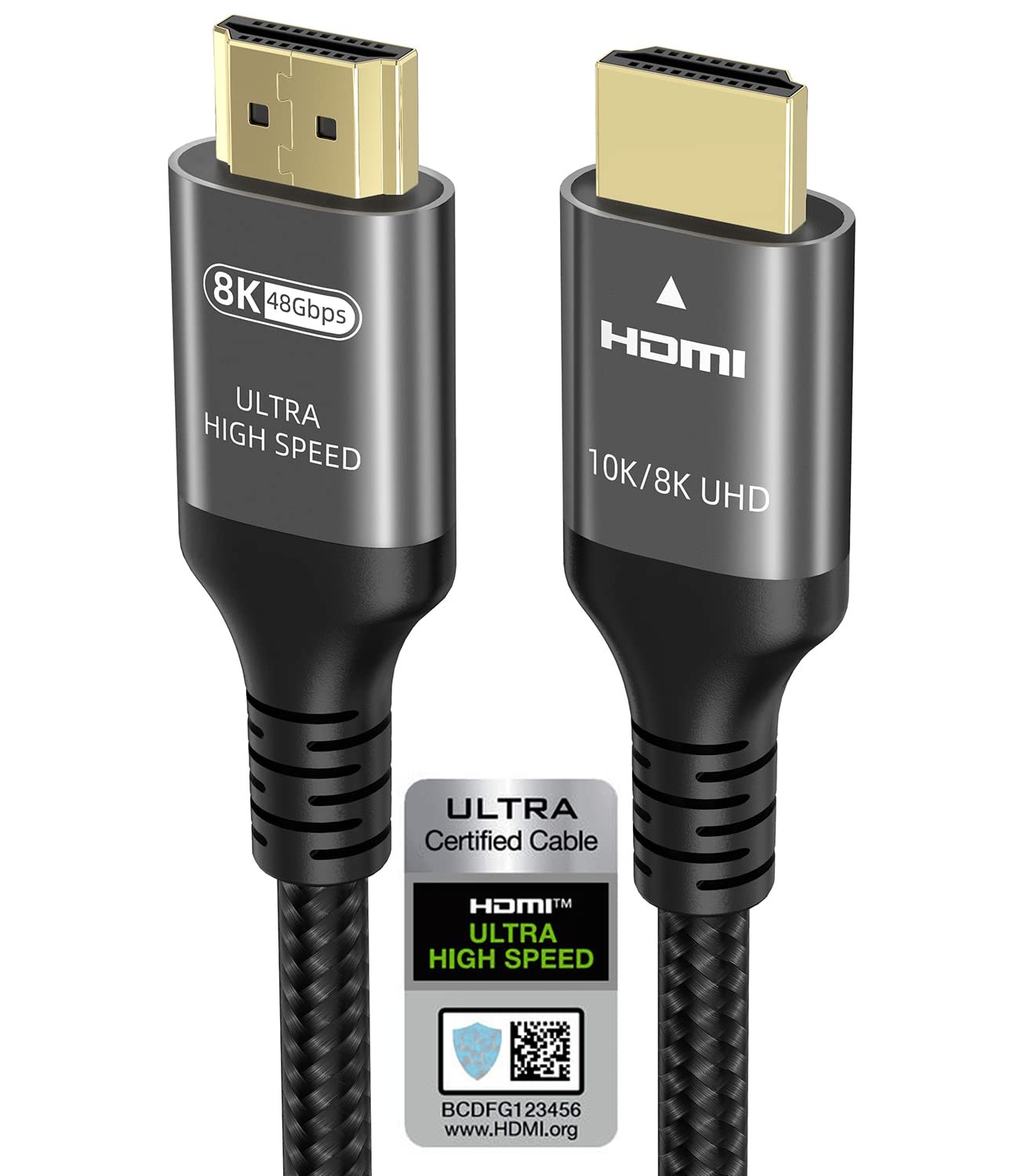 Ubluker 10K 8K 4K Cavo HDMI 1.5M Certificato, Velocità Ultra Elevata 48Gbps | 0,01ms 48Gbps CEC Ethernet 240Hz 200Hz 165Hz 144Hz 120Hz 60Hz HDR10+ ARC eARC HDCP2.3 RTX5090 PC Lapt…