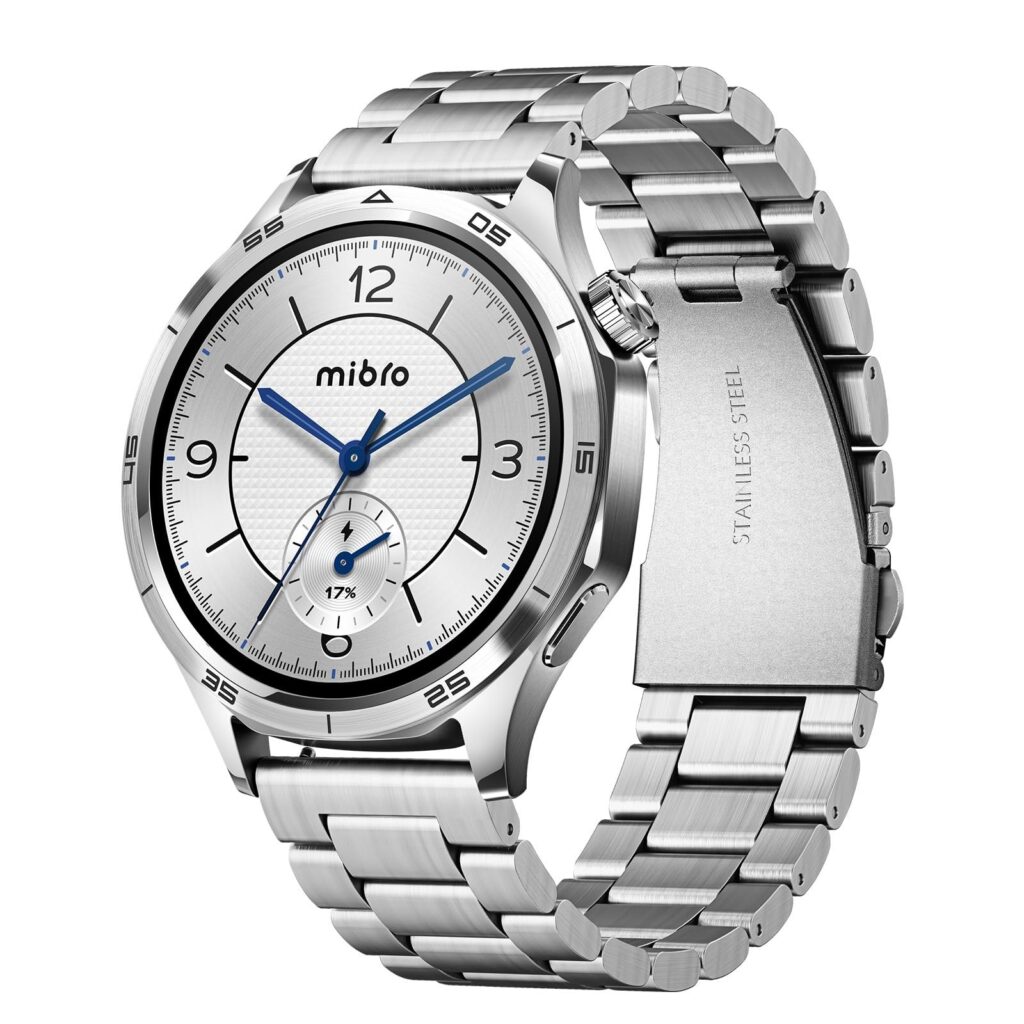 Mibro GT Smartwatch Uomo Donna con Acciaio inossidabile, GPS, Argento | Cinturini in Acciaio Inossidabile, Fitness Tracker, GPS, 5 ATM, Chiamata Bluetooth, 20 Giorni Autonomia, pe…