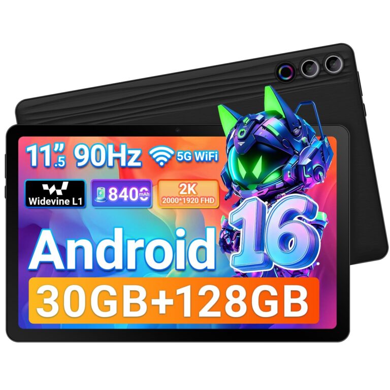 Gleeso Tablet 11,5 Pollici Android 16 con Gemini AI, Processore Octa-Core, 30GB RAM Espandibile fino a 2TB TF, Display 2K 90Hz, Batteria 8400mAh, Tablet Portatile per Studenti e L…