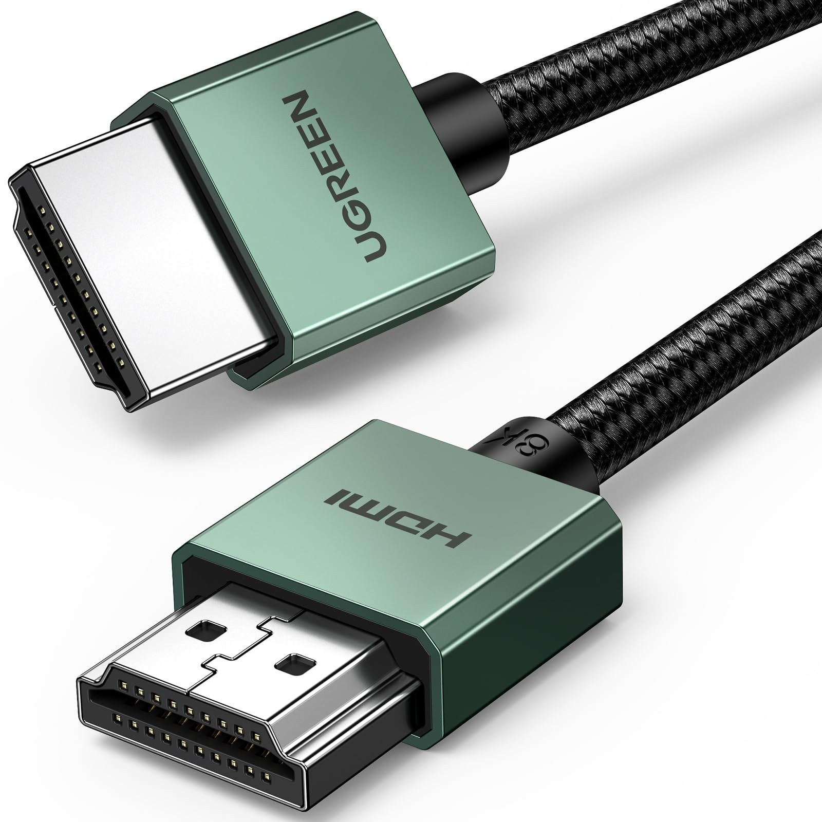 UGREEN Cavo HDMI 2.1 Certificato 8K 10K 60Hz 4K 120Hz 48Gbps (5M) | Dynamic HDR HDCP eARC Dolby Atmos Alta velocità Alluminio Compatibile con Monitor HDTV PS5 PS4 Xbox PC Proietto…