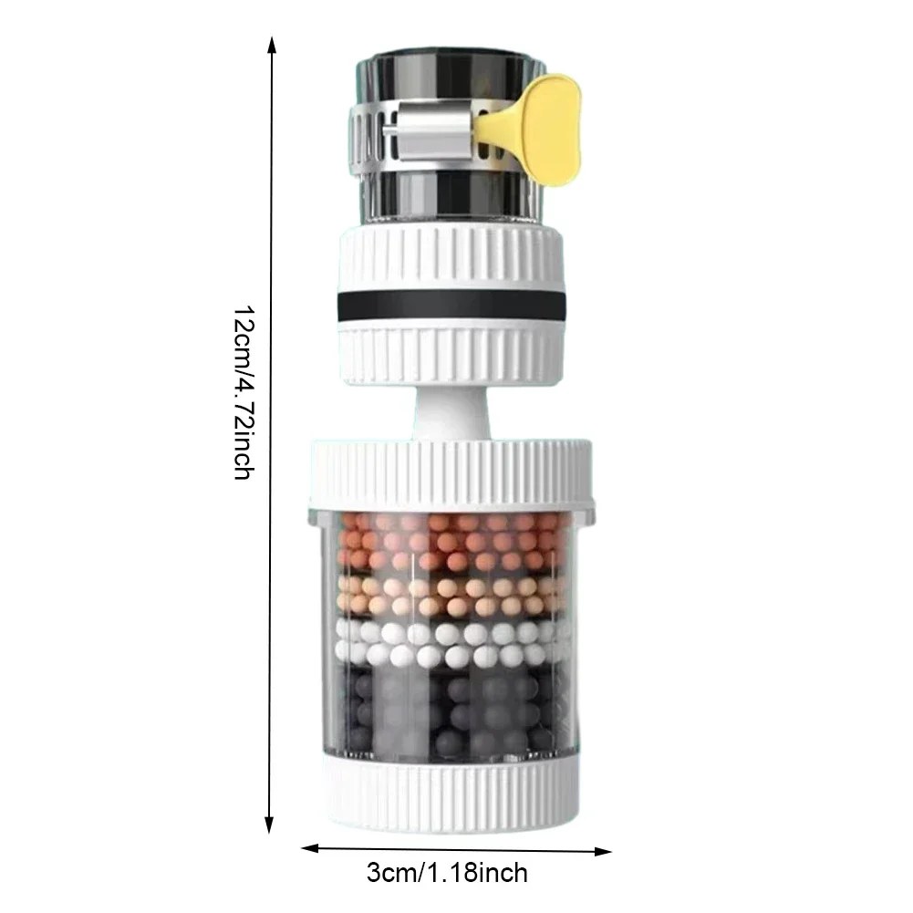 Rubinetto per doccia universale Rubinetto a 6 strati Rubinetto con filtro per acqua Purificatore Gorgogliatore a risparmio idrico a prova di spruzzi per bagno Cucina di casa