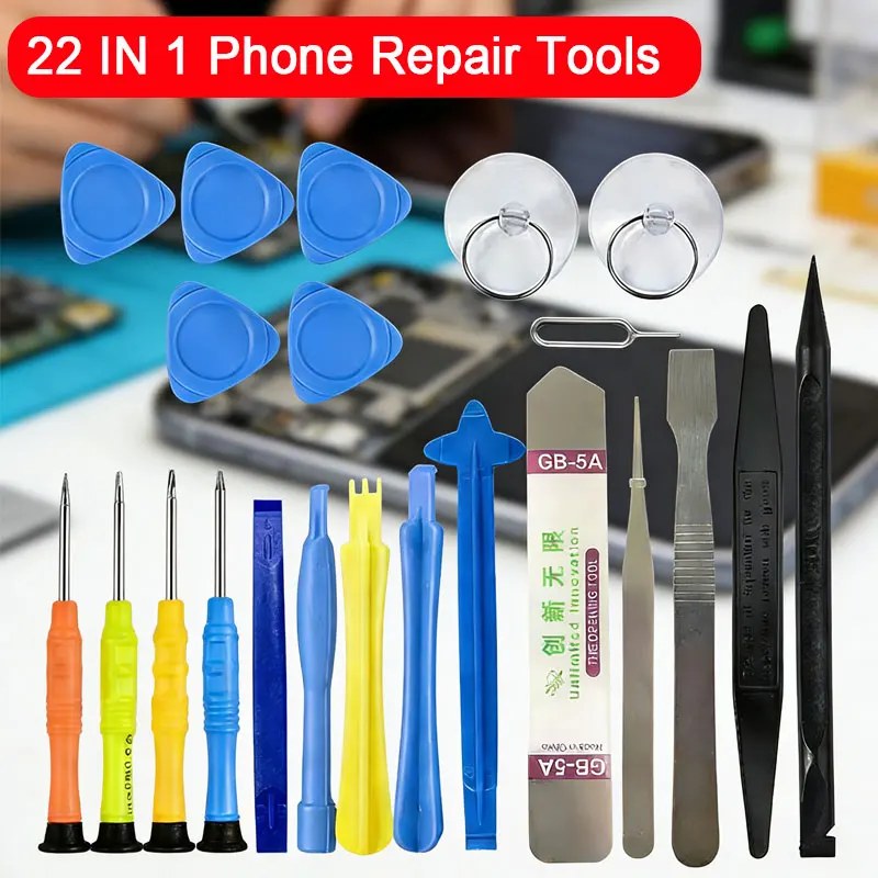 Kit di Riparazione per Telefoni Cellulari 21 in 1 per Apple Android Samsung Set Cacciaviti Combinati Multifunzione Kit di Smontaggio