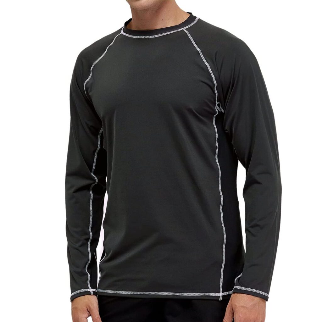 Arcweg Rashguard Mare Surf Uomo Maniche Lunghe Protezione Solare UV UPF 50+ Asciugatura Veloce Maglia Anti UV Pescs Stile Sciolto Elastica Maglietta Piscina