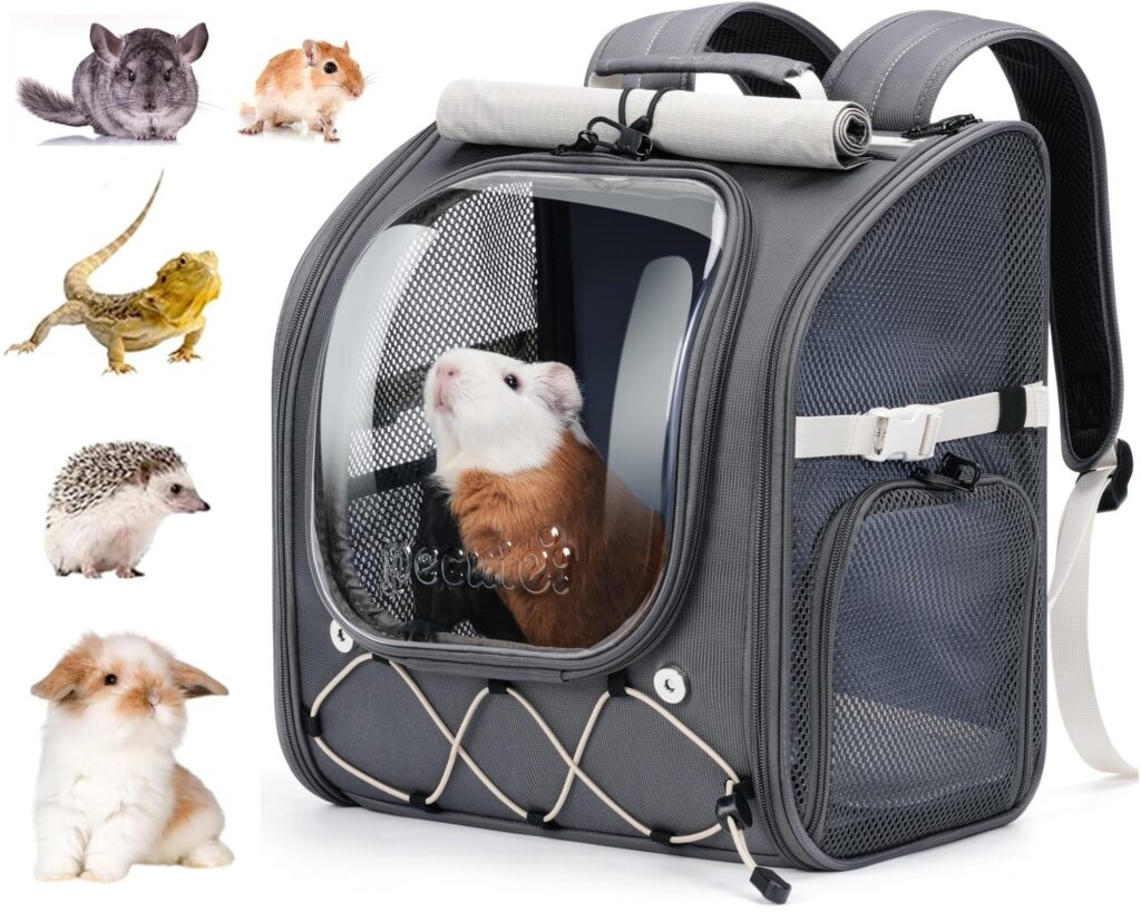 Pecute trasportino gatto e gabbia per conigli, finestra, carico 4kg, grigio | Ventilato, chiusura di sicurezza, tenda, per criceto/coniglio/porcellino/gatto/cucciolo, viaggi/veter…