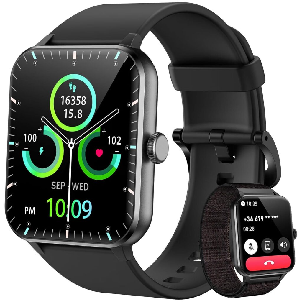 Blackview Smartwatch Uomo Donna, Effettua e Rispondi alle Chiamate,1,85'' Orologio Intelligente Fitness,Cardiofrequenzimetro, Monitoraggio del Sonno, Calcolatori per Android iOS