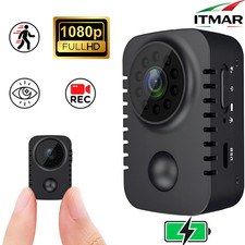 Mini Camera Full HD Microcamera Infrarossi Visione Notturna Micro Telecamera Pir