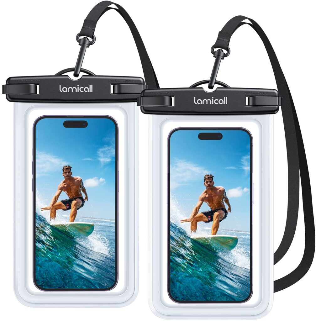 Lamicall Custodia Impermeabile Smartphone, HD Custodia Subacquea Smartphone | [2 Pezzi] IPX8 Borsa Impermeabile, Cordino Staccabile, Alta Sensibilità, Cover Subacquea per iPhone 1…
