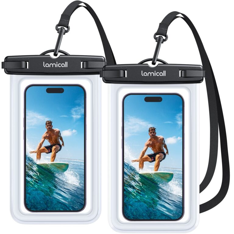 Lamicall Custodia Impermeabile Smartphone, HD Custodia Subacquea Smartphone | [2 Pezzi] IPX8 Borsa Impermeabile, Cordino Staccabile, Alta Sensibilità, Cover Subacquea per iPhone 1…