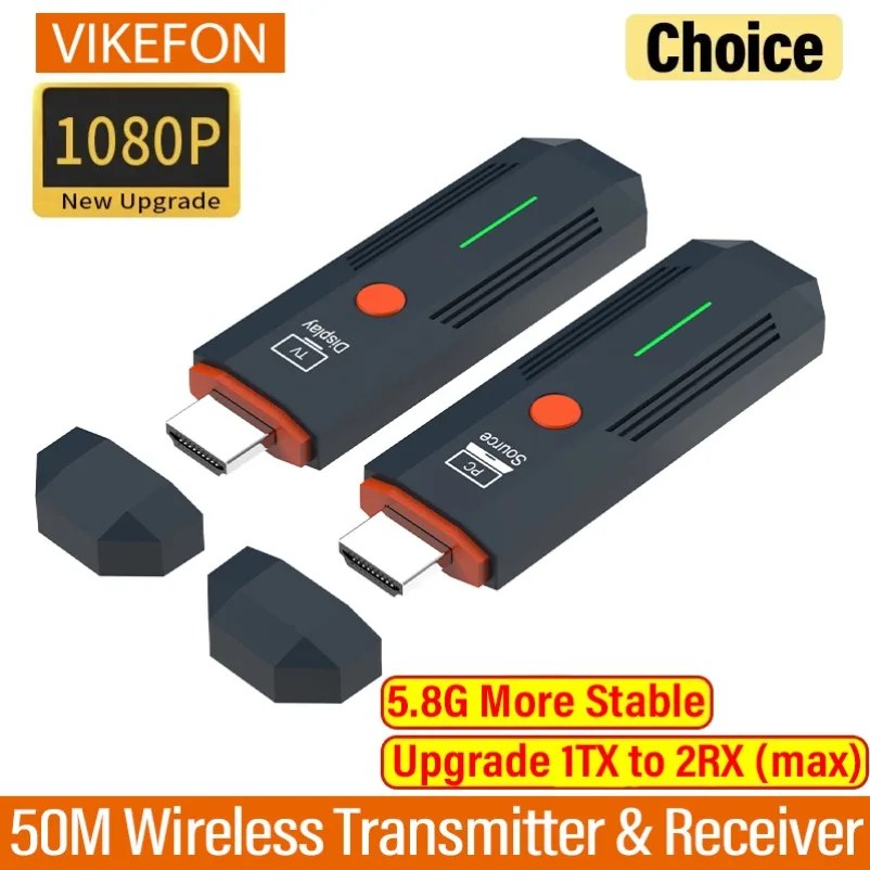 50M 1080P Trasmettitore di trasmissione wireless compatibile HDMI Ricevitore Video TV Stick Display Extender per fotocamera Laptop PC a TV