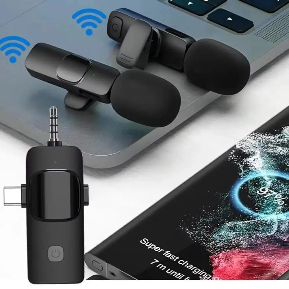 Microfono Lavalier Wireless Mini USB-C con Cancellazione del Rumore per Registrazione Video iPhone 17/16/15 e Vlog