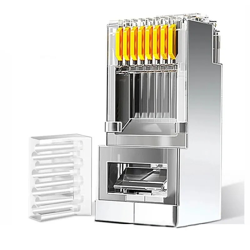 ZoeRax 50 connettori Cat6 RJ45, estremità Cat 6 RJ 45 in 2 pezzi, connettore Ethernet UTP 8P8C per cavo Cat6 Cat5e
