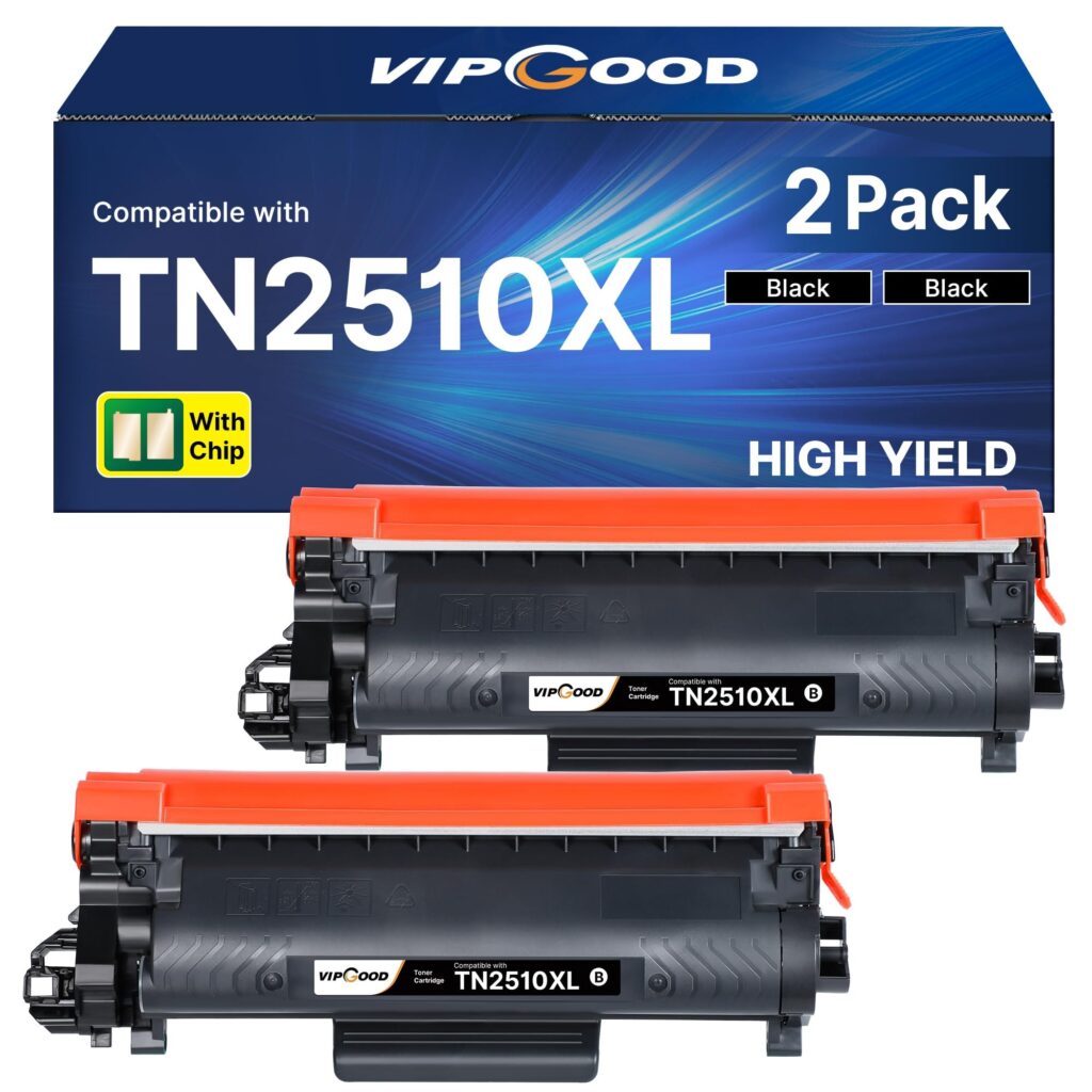 VIPGOOD TN2510XL TN2510 Toner MFC L2827DW MFC L2800DW HL-L2400DWE (2 Nero) | Compatibili per MFC L2827DW MFC L2800DW HL-L2400DWE MFC L2835DW HL-L2445DW MFC L2860DWE DCP L2620DW DC…