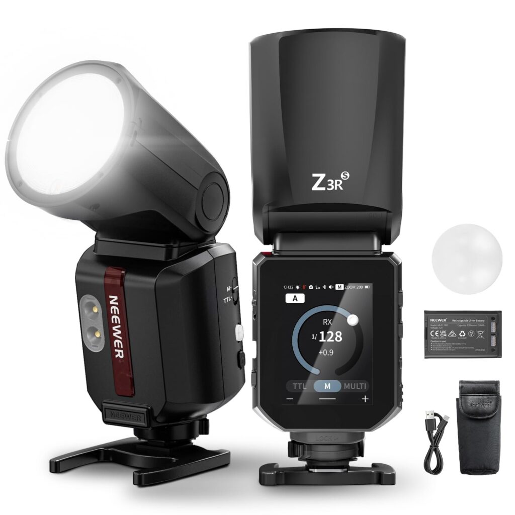 NEEWER Z3R-S Flash a Testa Rotonda TTL 2.4G 100Ws Compatibile con Sony | Per ZV1, Speedlite Compatibile con Godox, Touchscreen, HSS 1/8000s, 2 Luci Pilota, Commutazione TTL/M, 300…