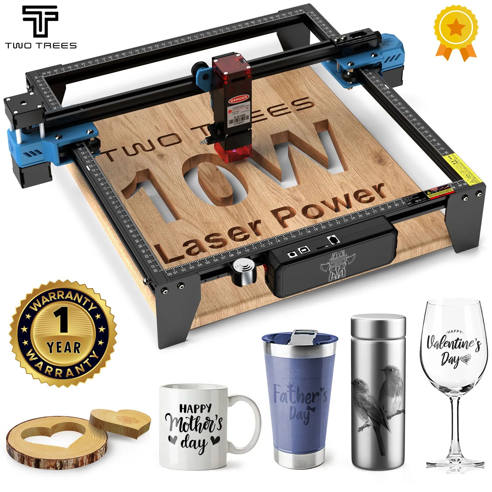 TwoTrees TTS-10 Pro 80W Incisore laser Acciaio inossidabile Stampante logo fai da te Metallo TTS-55Pro Macchina per incisione laser Taglio legno CNC