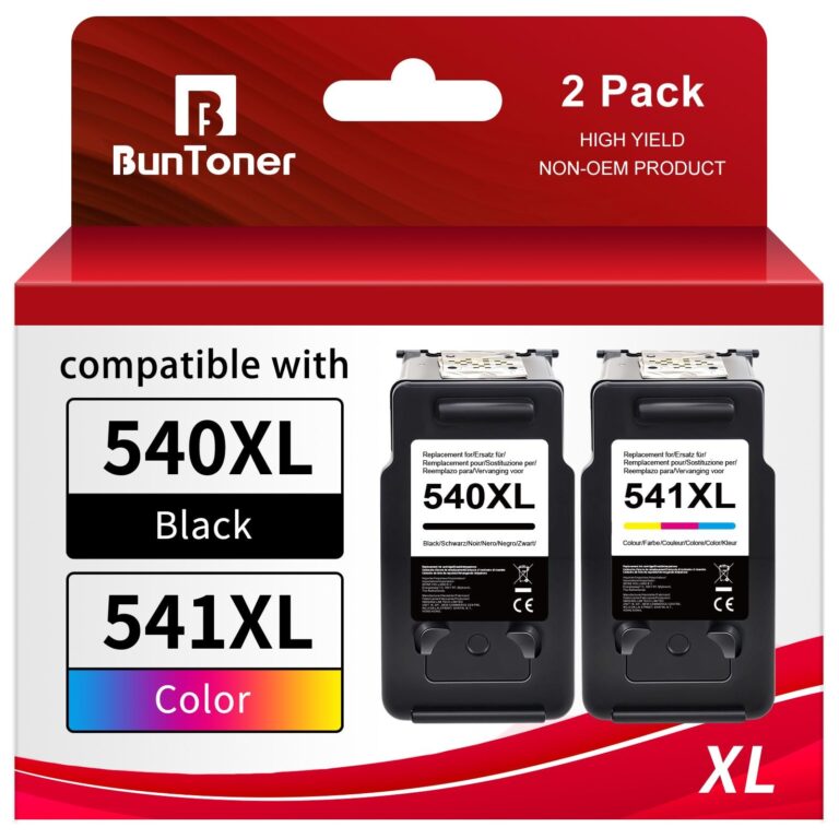 BunToner 540XL 541XL Multipack di ricambio per Canon 540 541 PG-540 CL541 per Canon Pixma TS5150 MG3600 MG3650S MG3650 MG4250 MX475 TS5100 MG31500 MG4200 (2-Pack)
