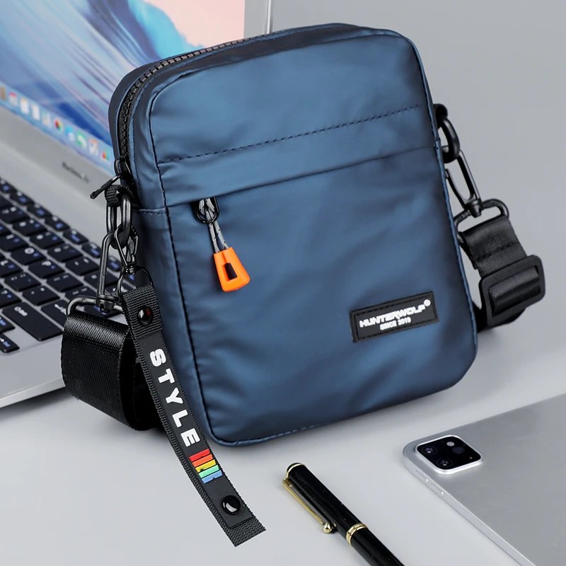 Semplice mini borsa a tracolla da uomo per borsa laterale per telefono Borsa a tracolla in pelle PU impermeabile casual Borse a tracolla piccole da lavoro