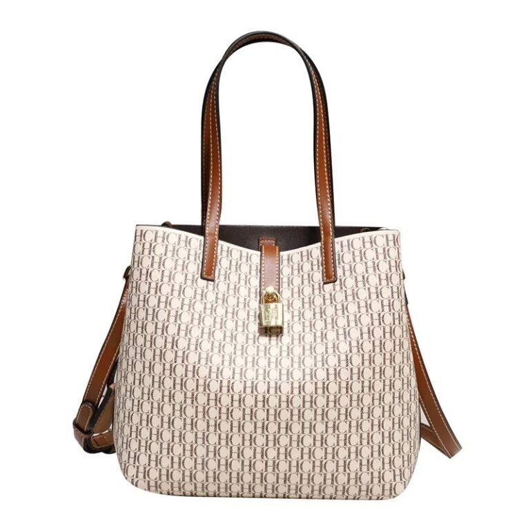 CH Borsa a mano da donna di grande capacità Pendolarismo quotidiano Borsa a tracolla da donna con design stampato in materiale PU versatile di fascia alta