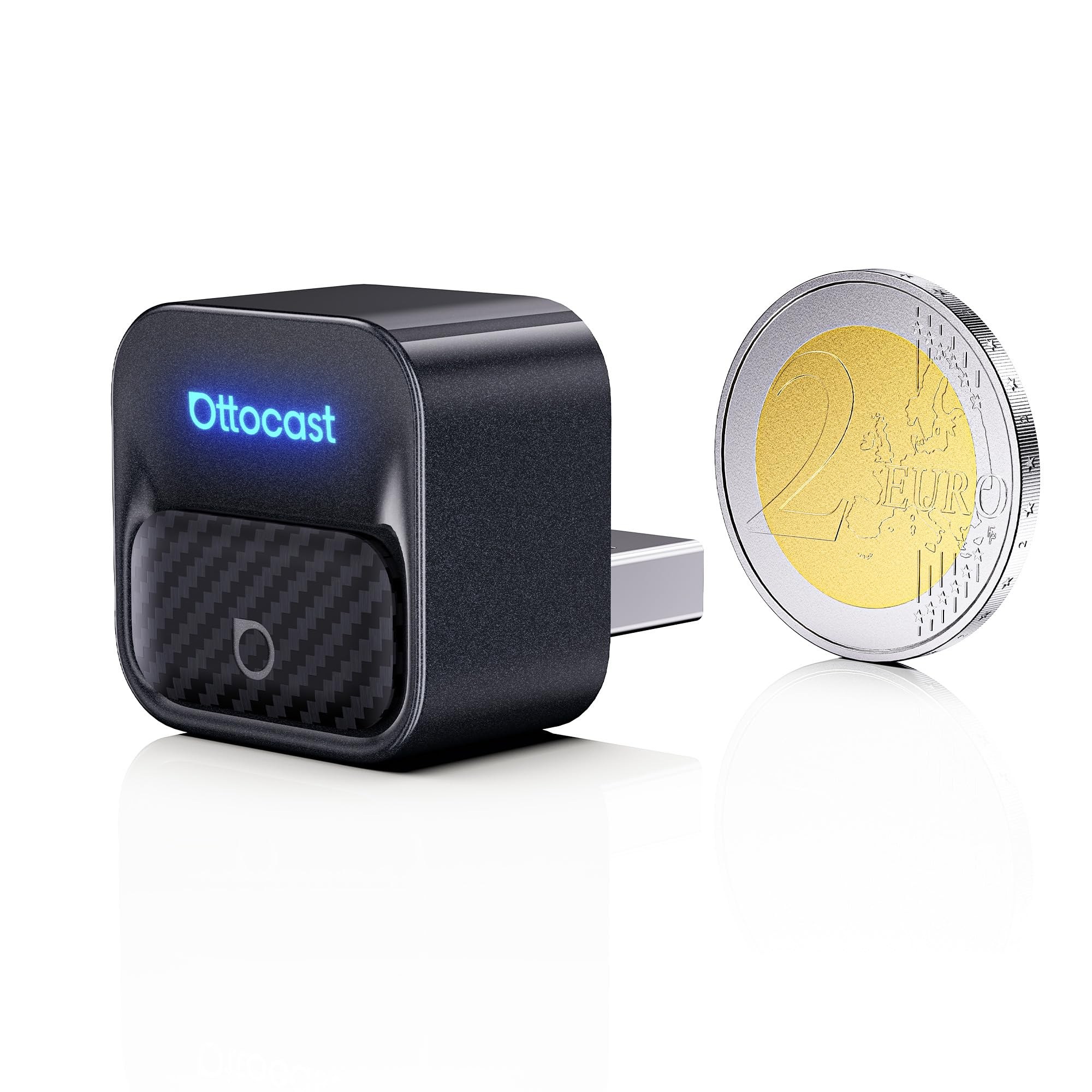 OTTOCAST Mini Core Adattatore Wireless 2 in 1 per CarPlay e Android Auto | Dongle Compatto con Wi-Fi 6 e Bluetooth 5.4, Pulsante Smart Switch, Connessione Automatica