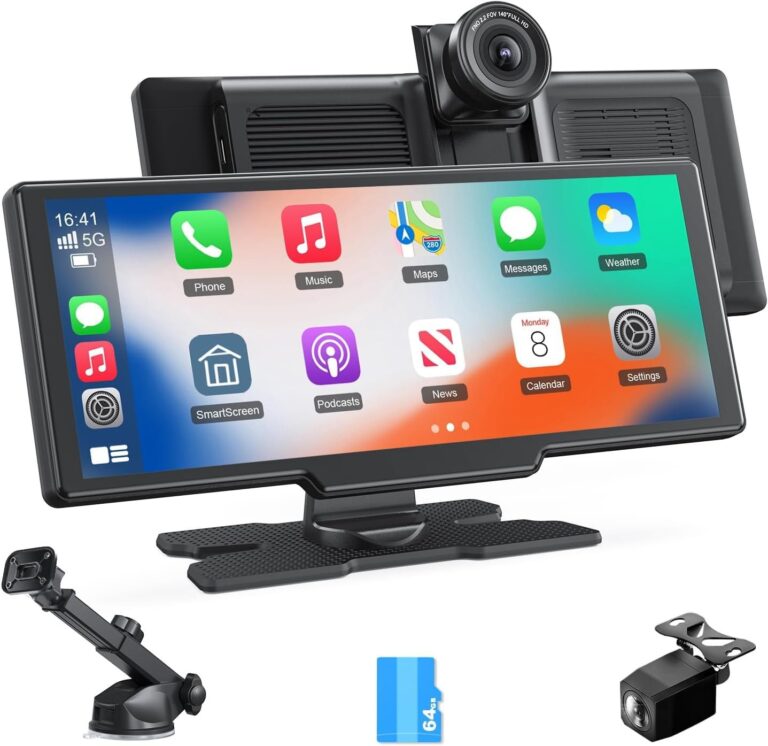 Avylet Schermo per auto 9.26 pollici,Wireless Carplay e Android Auto | con Dash Cam 4K, Fotocamera Posteriore HD, Schermo Touch, Controllo Vocale, Navigazione GPS, Mirror Link, Bl…