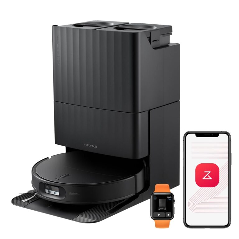 roborock Qrevo Edge 2 Robot Aspirapolvere Lavapavimenti 25.000Pa, Nero | LDS Retrattile, 7,98 cm, FlexiArm, Antigroviglio, Autopulizia Panno 80°C, Evita Oltre 280 Oggetti, Videoch…