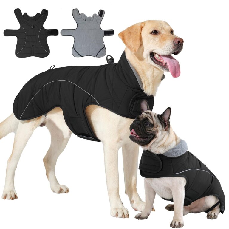 HEYWEAN Cappotto per cani Giacca impermeabile cane Cappotto invernale caldo con anello D Cappotti in pile cane Riflettente Impermeabile caldo Giacca invernale per cani di taglia p…