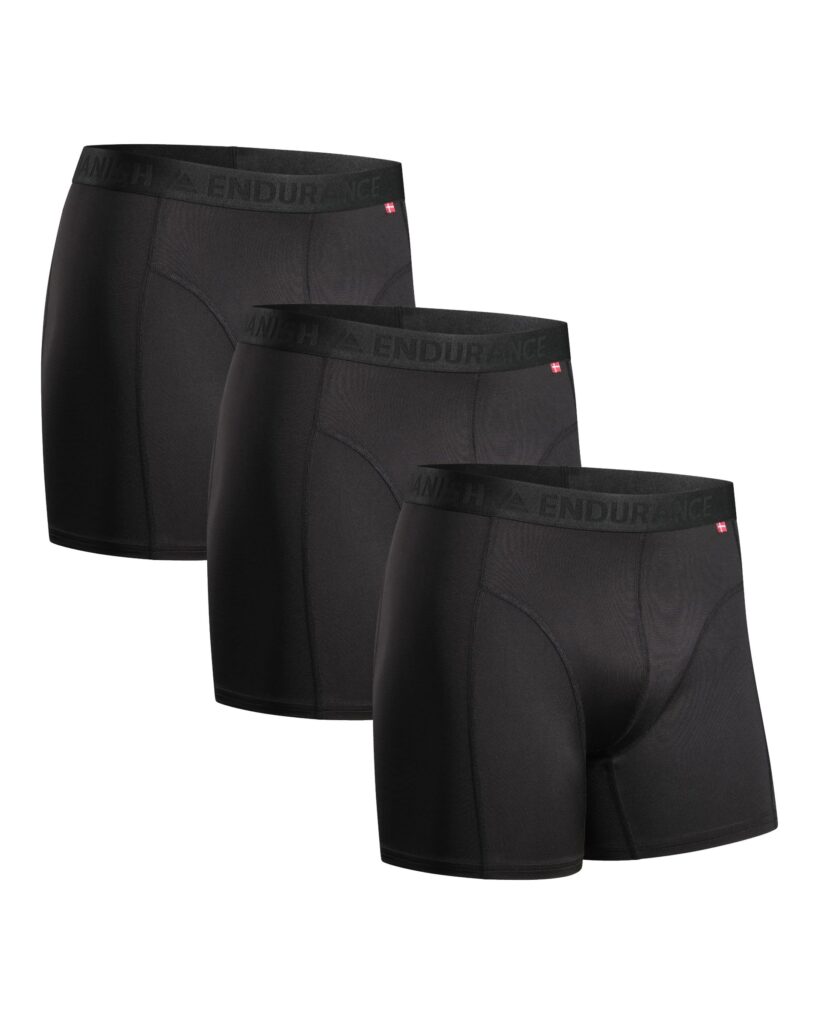 DANISH ENDURANCE Boxer Uomo Sportivi, Elasticizzati, 3 Paia | Boxer sportivi elasticizzati in microfibra, traspiranti e ad asciugatura rapida, per sport e attività fisica