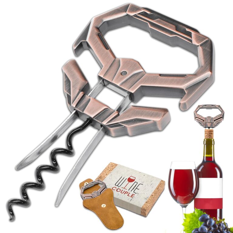 LUCYLANKER Ah So Apribottiglie per Vino, Cavatappi per Vino Antico con Custodia Portatile in Pelle, Estrattore di Sughero a Due Punte con Apribottiglie per Intenditori di Vino da…