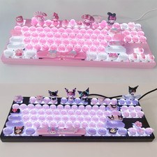 Cinnamoroll My Melody Kuromi Tastiera Meccanica 87/104 Tasti Tastiera Asse Ciano