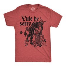 T-shirt uomo Yule Be Sorry Krampus maglietta natalizia sarcastica per uomo