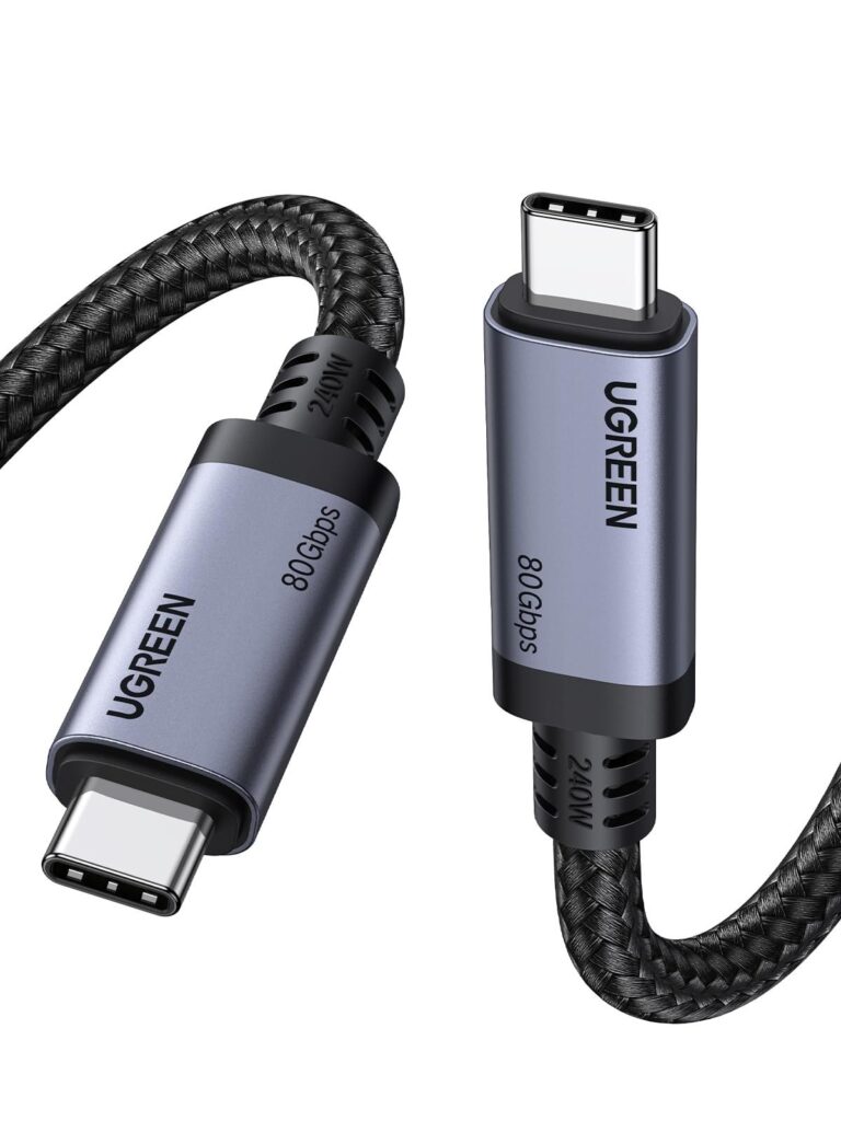 UGREEN Cavo USB4 Gen4 80Gbps Video 16K@60Hz 240W PD3.1 Ricarica Rapida(1M) | Type C in Nylon, Compatible con MacBook, iPad, iPhone 18 Pro Max/17/16/15, Galaxy S26/S25, Pixel 10/9,…